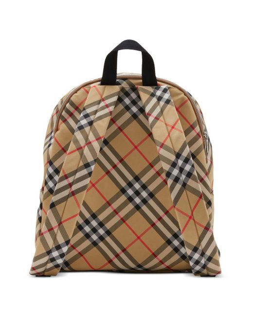 Burberry Gray Nova Check Backpack for men