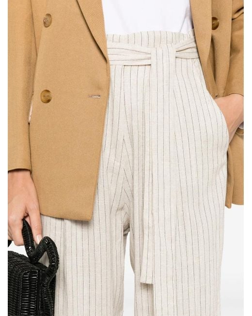 MOUTAKI Gestreepte Broek in het White