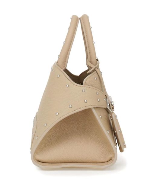 Ferragamo Natural Hug Studded Leather Tote Bag