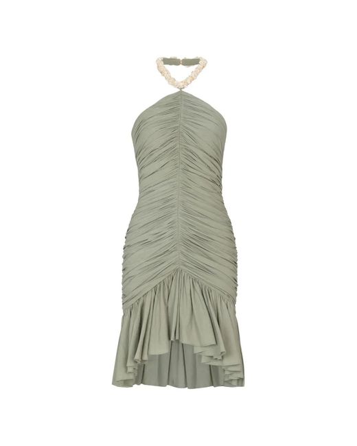Balmain Green Draped Mini Dress