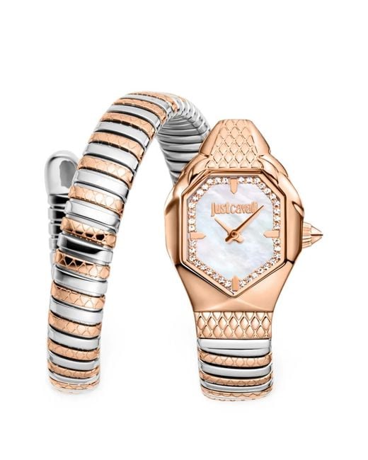 Just Cavalli White Aria Snake 22Mm Watch