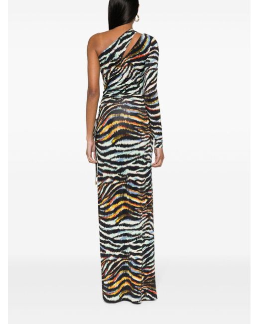 Just Cavalli White Zebra-print Maxi Dress
