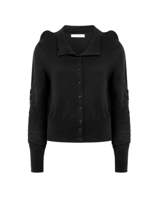 JULIE KEGELS Black Cardigan Kreed À Épaules Pointues