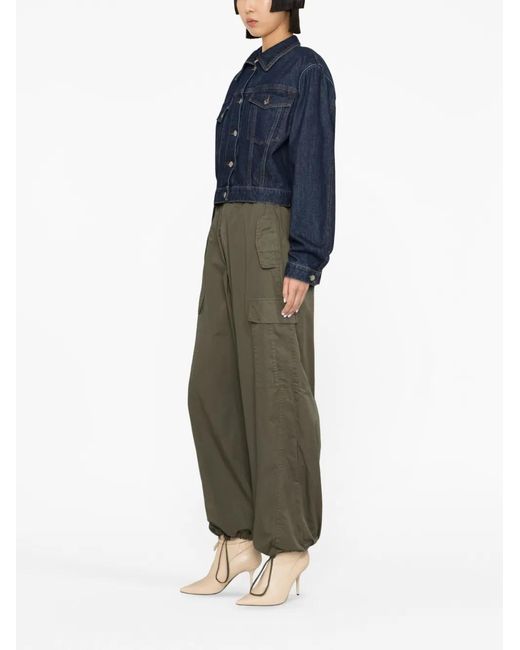 MSGM Blue Spread-Collar Denim Jacket