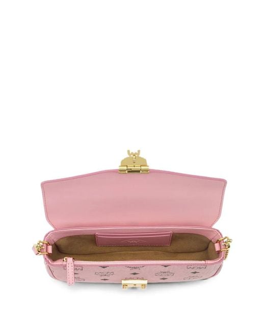 MCM Pink Sacoche Tracy Visetos Médium