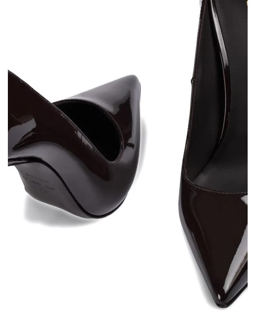 Le Silla Black 120Mm Eva Leather Pointed-Toe Pumps