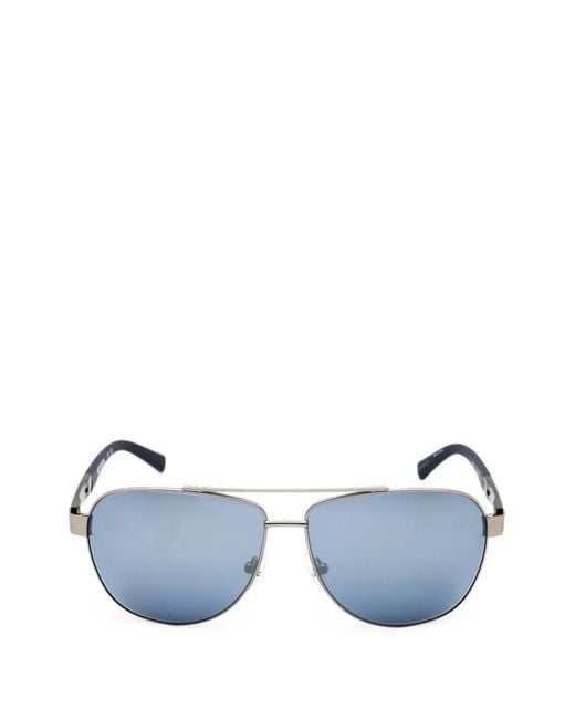 Harley Davidson Blue Pilot-Frame Mirrored Sunglasses for men