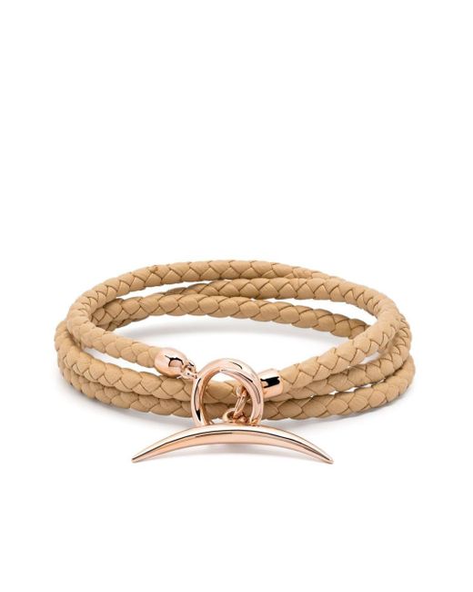 Shaun Leane White Rose Gold Vermeil And Leather Quill Bracelet