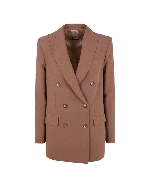 DR. HOPE Brown Double-Breasted Blazer