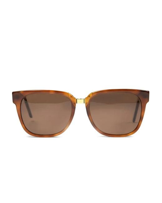 Retrosuperfuture Brown Leopard-Print-Detail Sunglasses for men