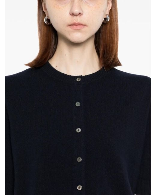 N.Peal Cashmere Blue Cashmere Short-Sleeves Cardigan