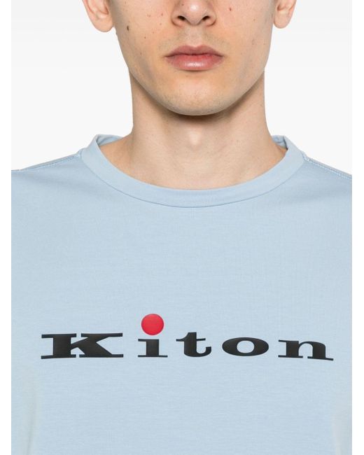 Kiton Sweatshirt mit gummiertem Logo in Blue für Herren