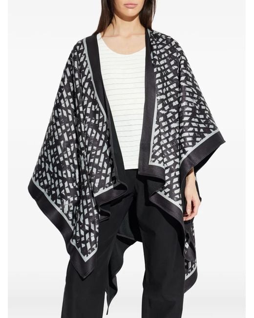 Emporio Armani Black Patterned Cape