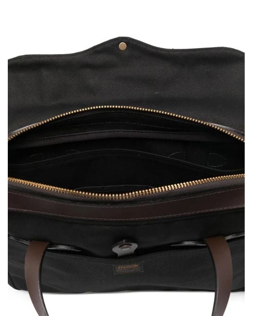 Filson Black Logo Patch Briefcase for men