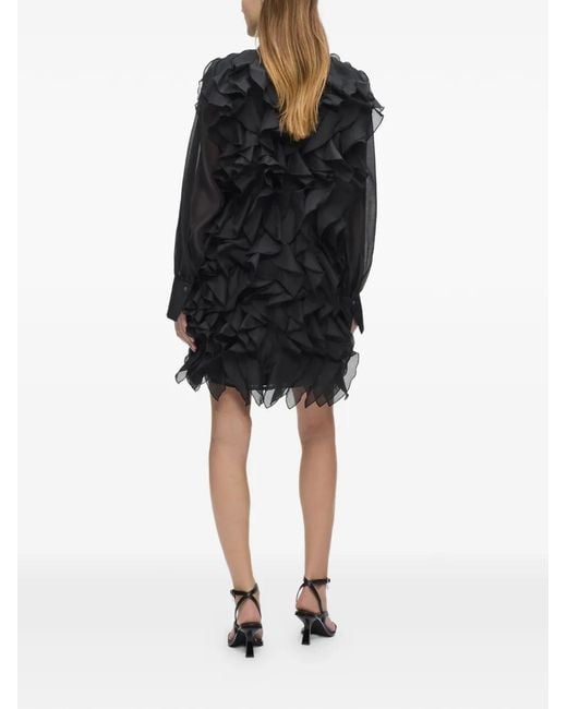 Karl Lagerfeld Black Ruffled Mini Skirt