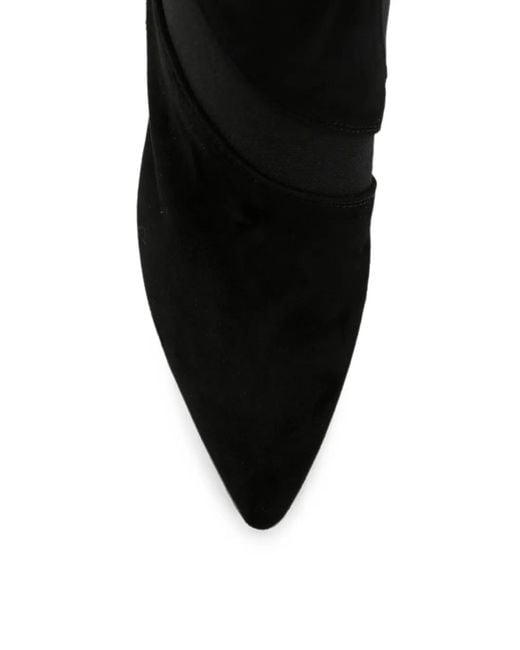 Sergio Rossi Black Tensile Pointed-Toe Cone-Heel Ankle Boots