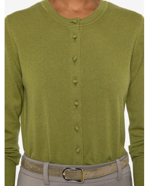 Alpha Studio Green Buttoned Round-Neck Cardigan