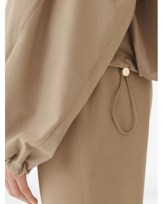 Fabiana Filippi Natural Balloon-Sleeve Cropped Jacket