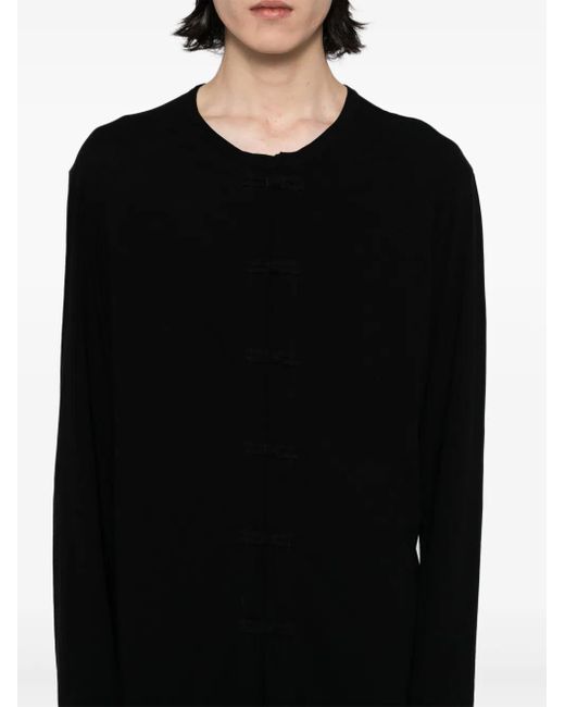 メンズ Yohji Yamamoto ハードツイスト ロングtシャツ Black
