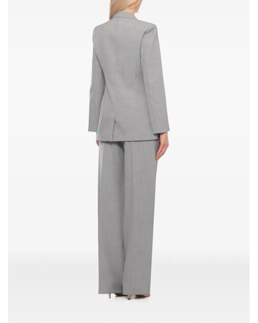 Marella Gray Pinstripe Double-Breasted Blazer