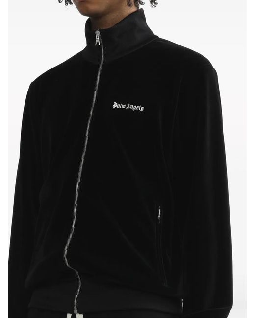 Palm Angels Black Logo-print Track Jacket for men