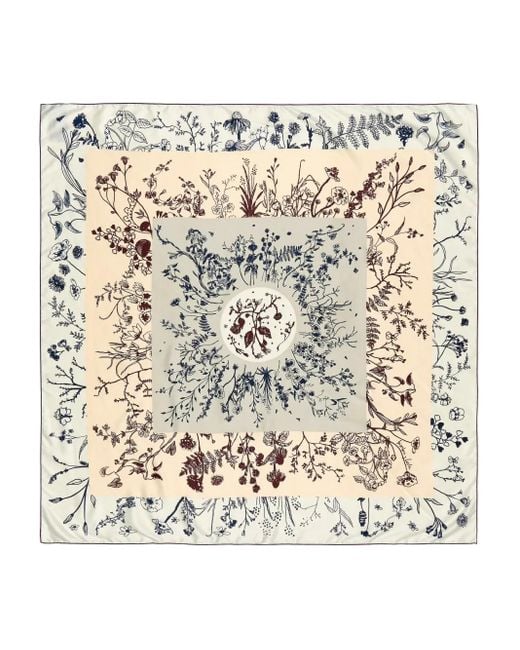 Bimba Y Lola Natural Floral-Print Scarf