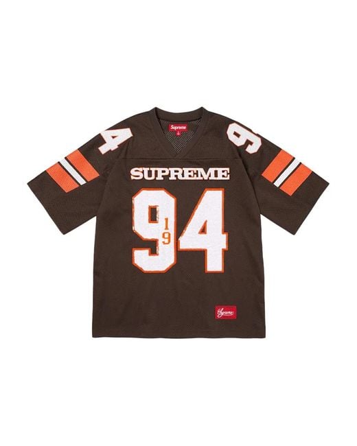 Supreme Brown Sequin Football Jersey T-Shirt for men