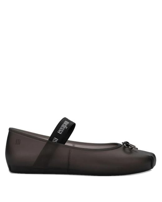 Melissa Black Sophie Fem Bow-Detail Ballet Flats