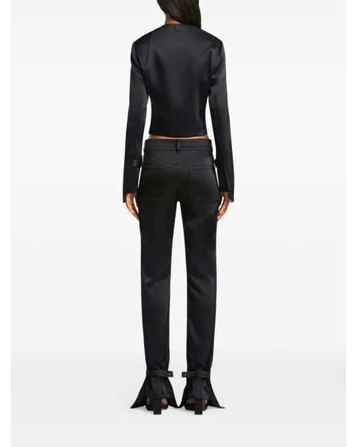 Courreges Black Klassische Oblique Jacke aus Satin