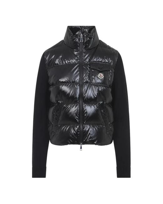Moncler Black Knitted Down Jacket