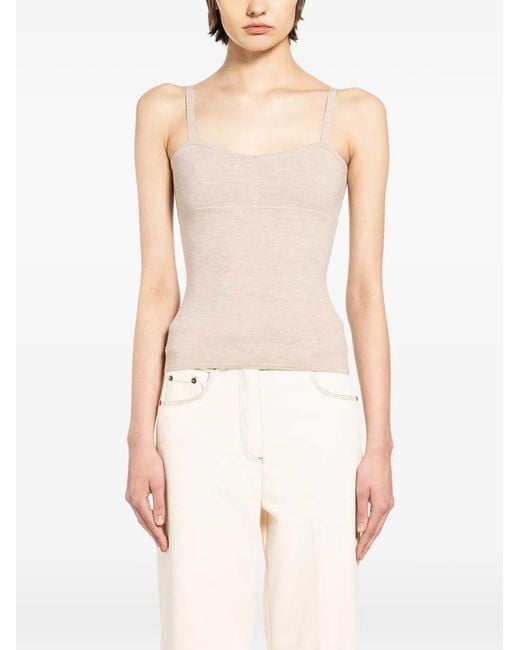 Max Mara White Spaghetti-Straps Tank Top