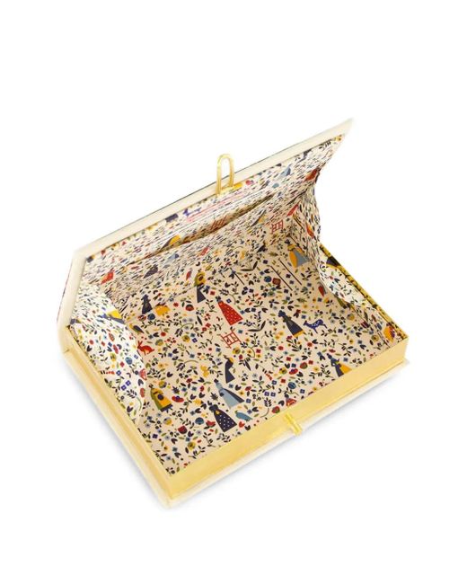 Olympia Le-Tan Bouquet Of The Ocean Kleine Boek Clutch Met Borduurwerk in het White