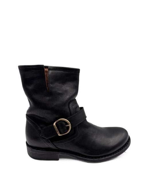 Fiorentini + Baker Black Eli-Eternity-Kurni Buckle-Strap Ankle Boots