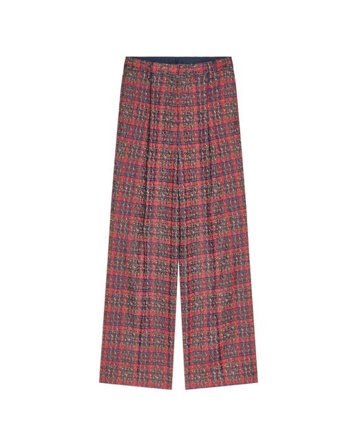 Dries Van Noten Purple Tailored Jacquard Pants