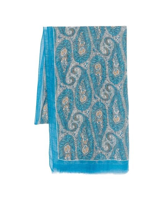 Etro Blue Paisley Scarf