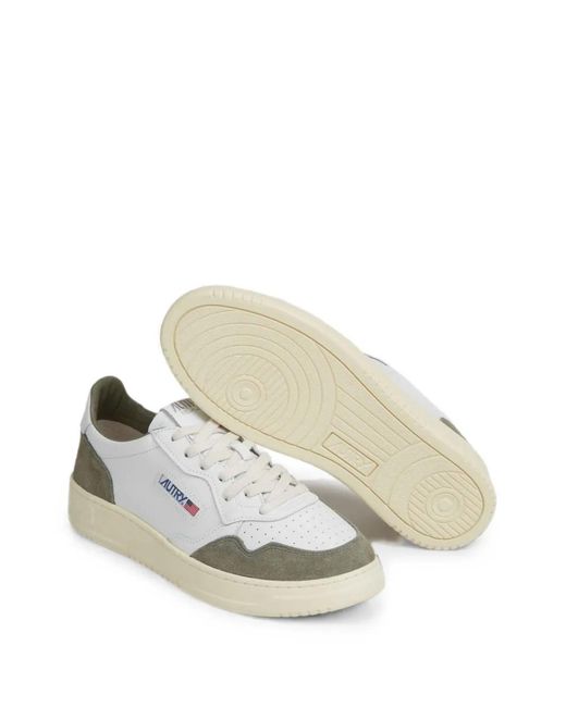 Autry White Medalist Suede Sneakers for men