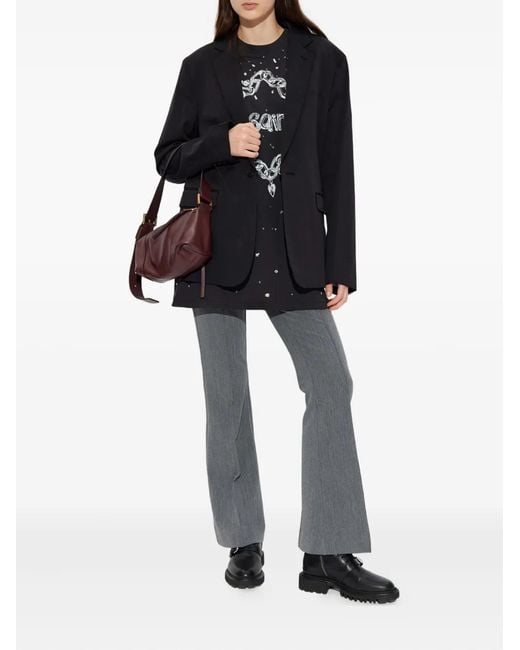 AllSaints Gray Buttoned Trousers