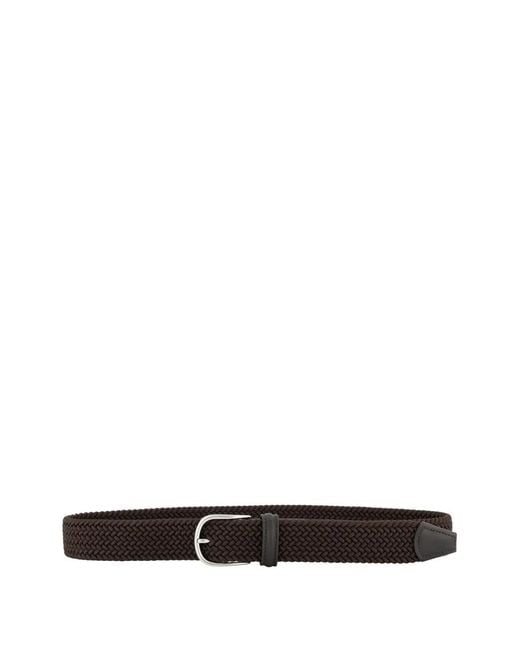 Andersons Black Leather Belt for men