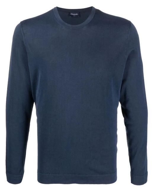 Drumohr T-Shirt Met Lange Mouwen in het Blue voor heren