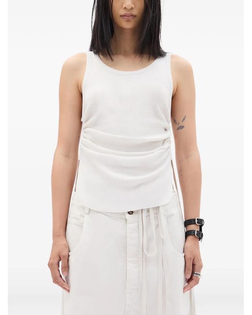 大人気！！　Ann Demeulemeester タンクトップ　ホワイト Ann Demeulemeester レディース ホワイト Mara タンクトップ 【公式通販】