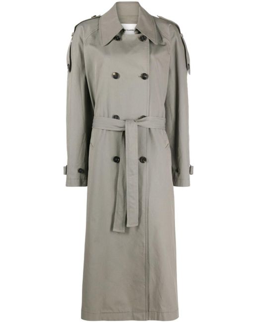 Low Classic Gray Cotton-blend Canvas Trench Coat