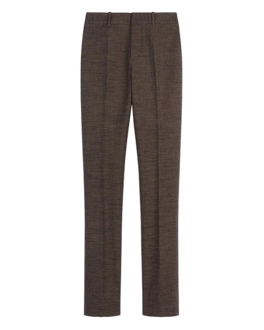 Tod's Gray Textured-Weave Trousers