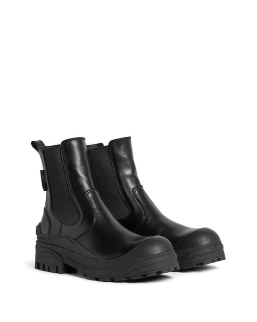 DSquared² Black Logo-Embossed Leather Boots for men