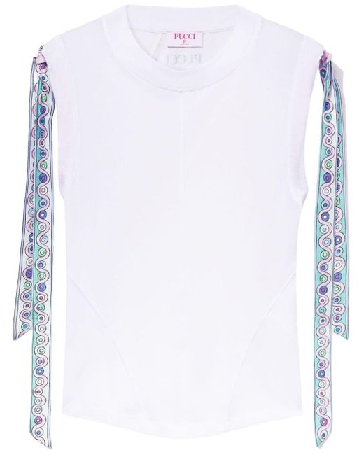 Emilio Pucci White T-Shirt mit Iride-Print