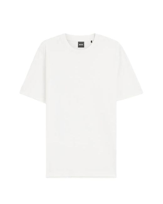 Boss White Crew-Neck T-Shirt for men
