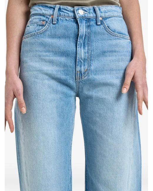 Mother Blue Turn-Up Cuff Jeans