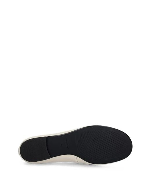 Vagabond White Aleya Round-Toe Leather Ballet Flats