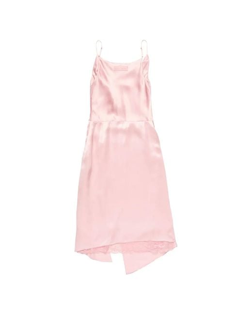 Acne Pink Shiny Satin Slip Dress