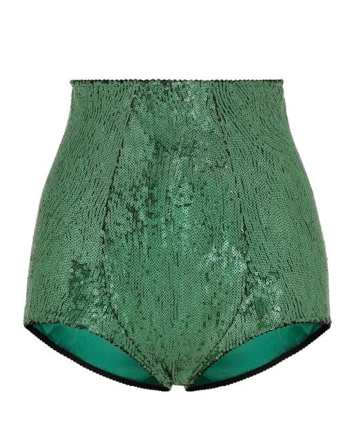 Dolce & Gabbana Green Sequin Culotte Briefs