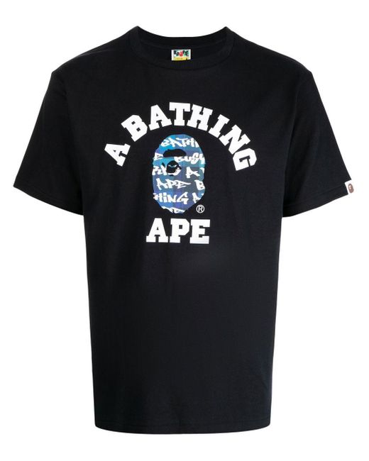 Homme Vêtements T-shirts T-shirts à manches courtes T-shirt à logo imprimé Coton A Bathing Ape pour homme en coloris Noir 